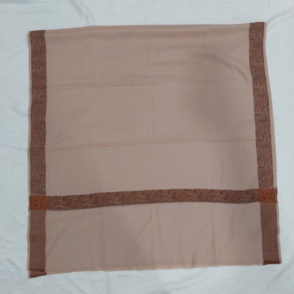 Shawl Indian Art Paisley Large Hand-Cut Kani Jamavar Wool Pashmina Style 39x78